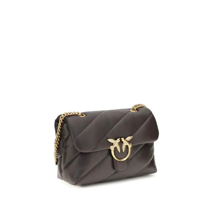 PINKO Brown Calf Leather Bos Taurus Shoulder Bag