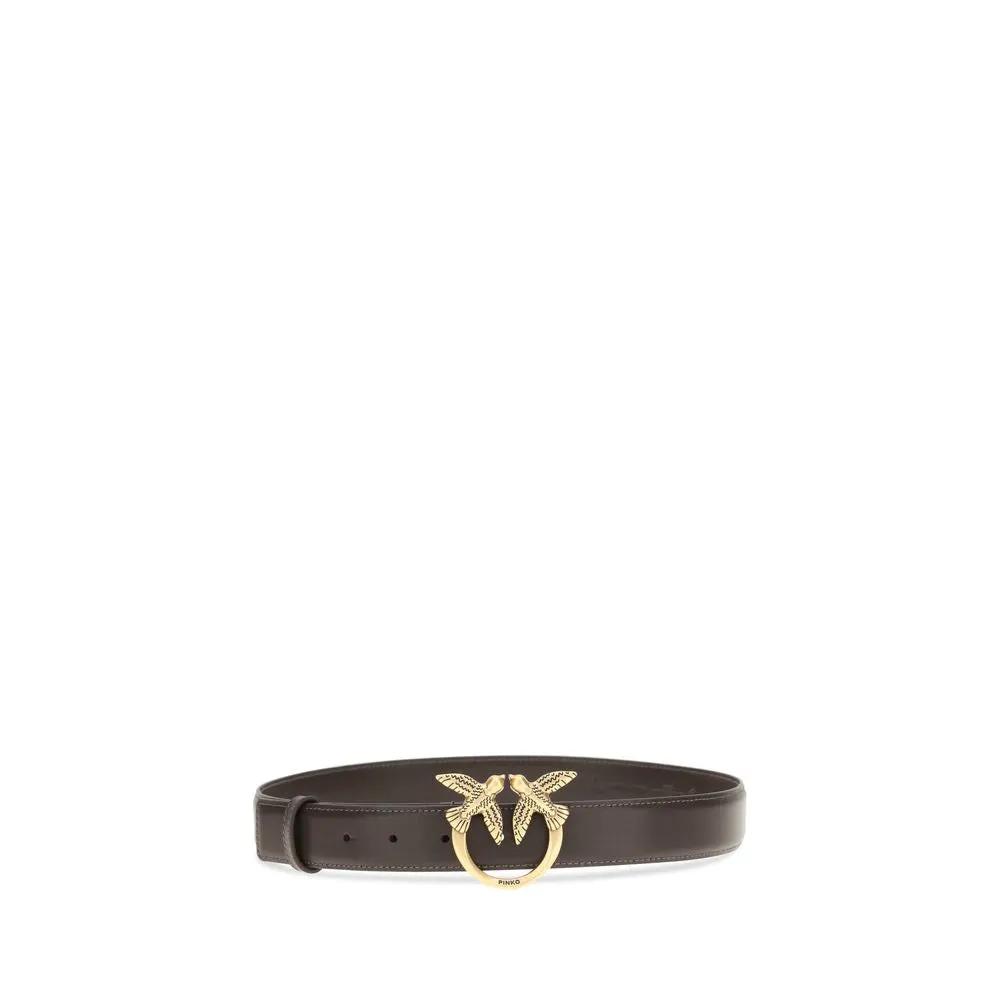 PINKO Sample Sale | PINKO Brown Calf Leather Bos Taurus Regular Belt - | Designer outlet
