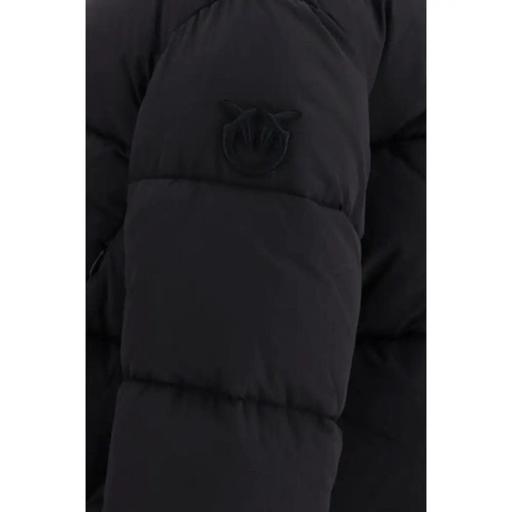 PINKO Black Nylon Full-Length Jacket
