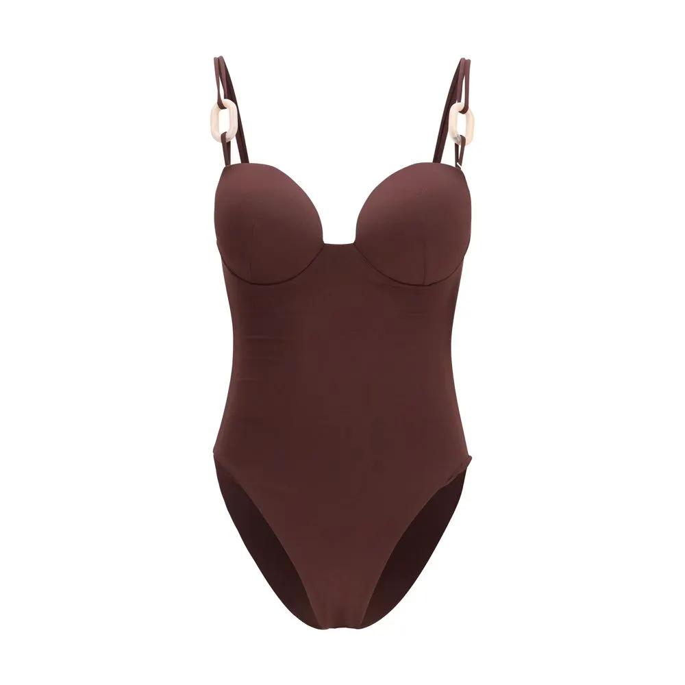 Magda Butrym Bordeaux Nylon One-Piece Swimsuit