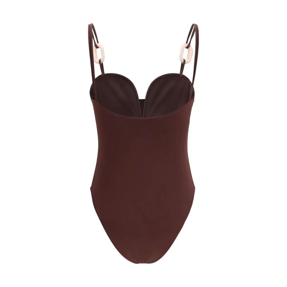 Magda Butrym Bordeaux Nylon One-Piece Swimsuit