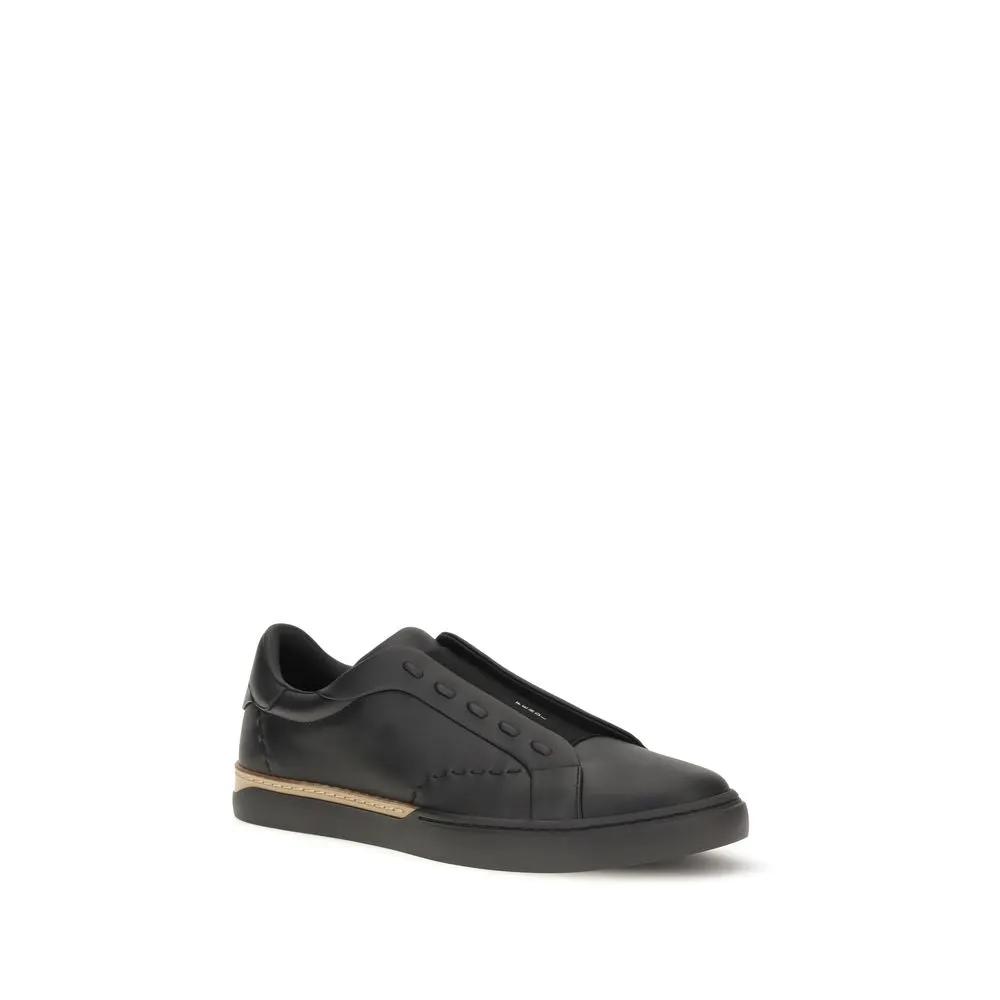Fendi Sample Sale | Fendi Black Calf Leather Bos Taurus Sneakers - | Designer outlet