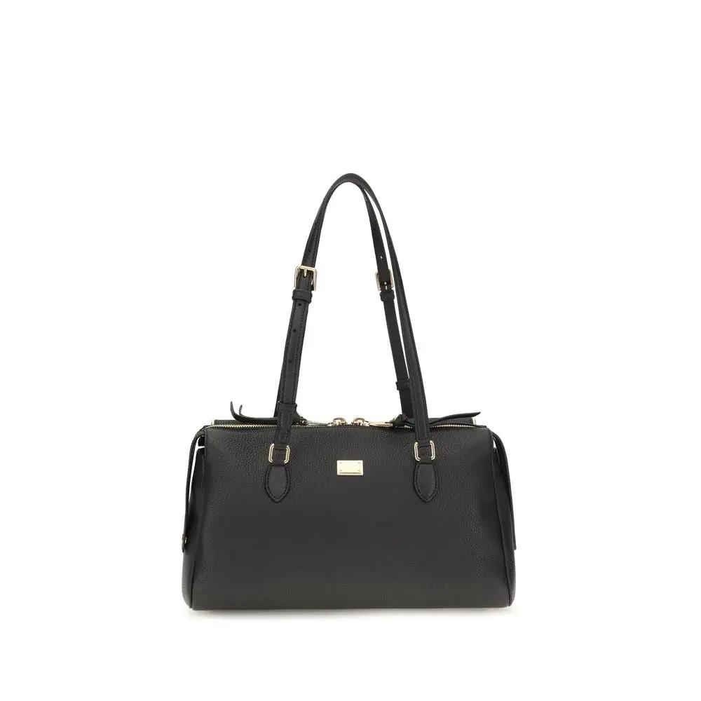 Dolce &amp; Gabbana Black Calf Leather Bos Taurus Shoulder Bag