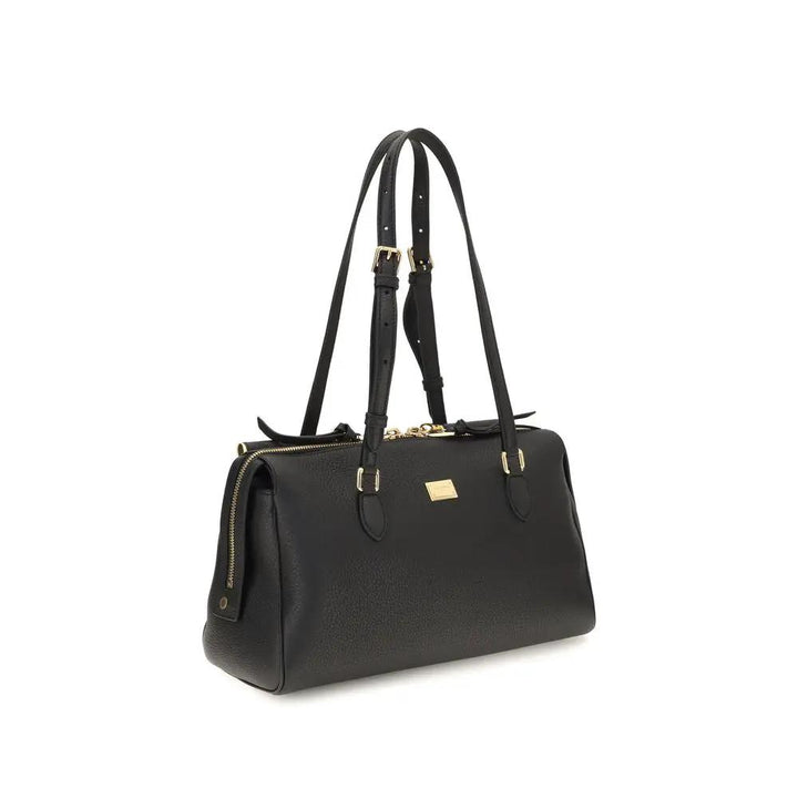 Dolce &amp; Gabbana Black Calf Leather Bos Taurus Shoulder Bag