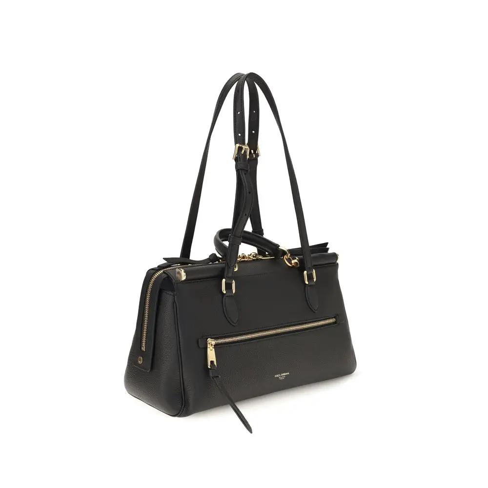 Dolce &amp; Gabbana Black Calf Leather Bos Taurus Shoulder Bag