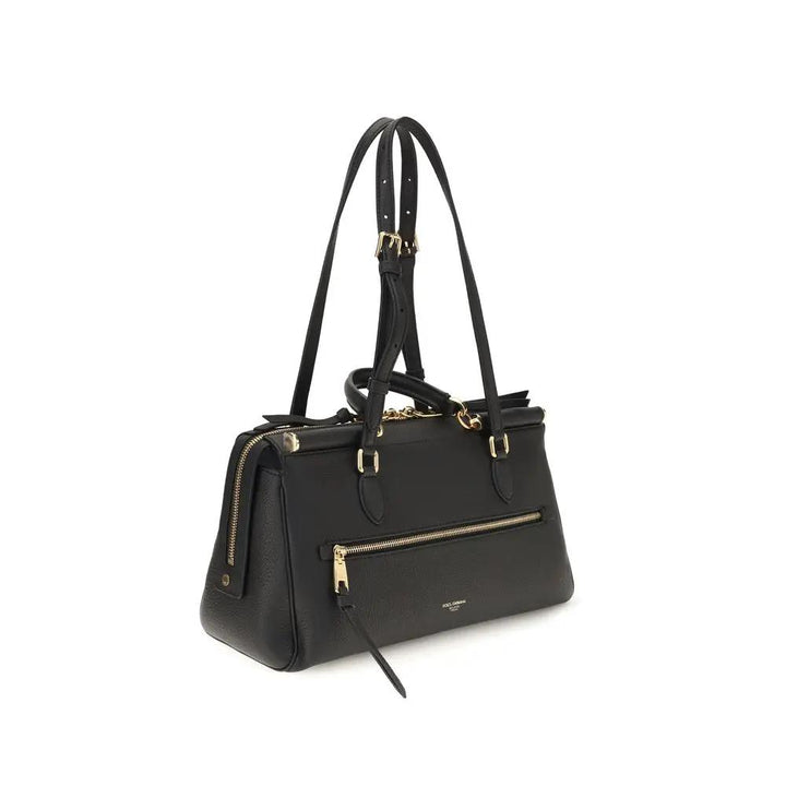 Dolce &amp; Gabbana Black Calf Leather Bos Taurus Shoulder Bag