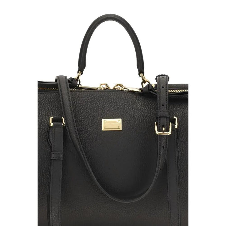Dolce &amp; Gabbana Black Calf Leather Bos Taurus Shoulder Bag