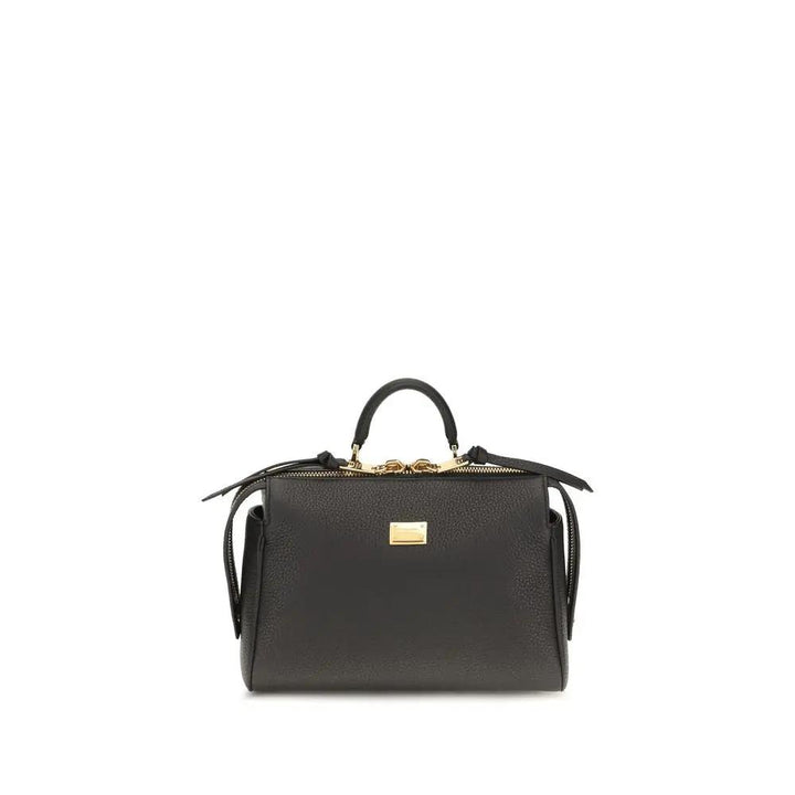 Dolce &amp; Gabbana Black Calf Leather Bos Taurus Handbag