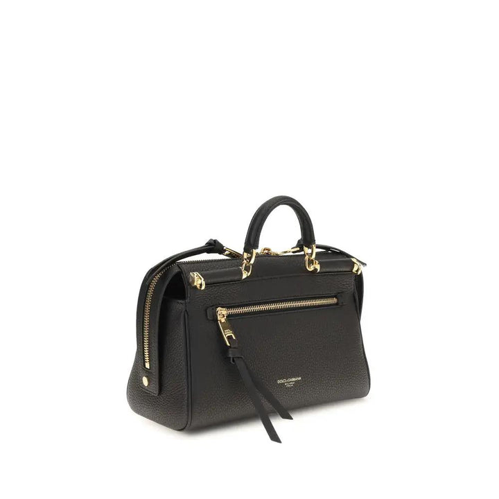Dolce &amp; Gabbana Black Calf Leather Bos Taurus Handbag