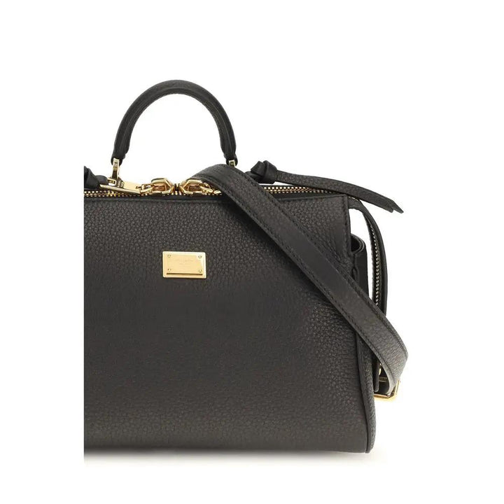 Dolce &amp; Gabbana Black Calf Leather Bos Taurus Handbag