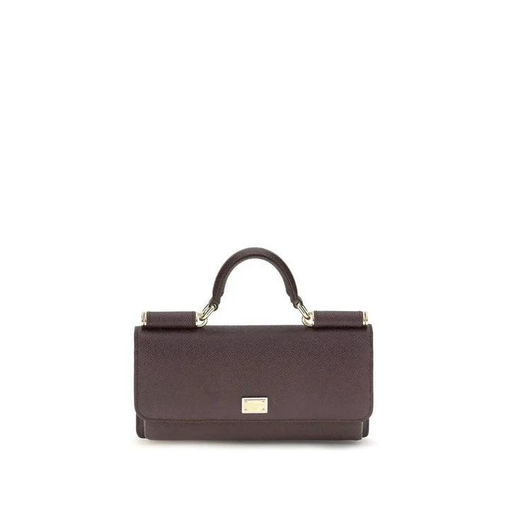 Dolce &amp; Gabbana Brown Calf Leather Bos Taurus Shoulder Bag
