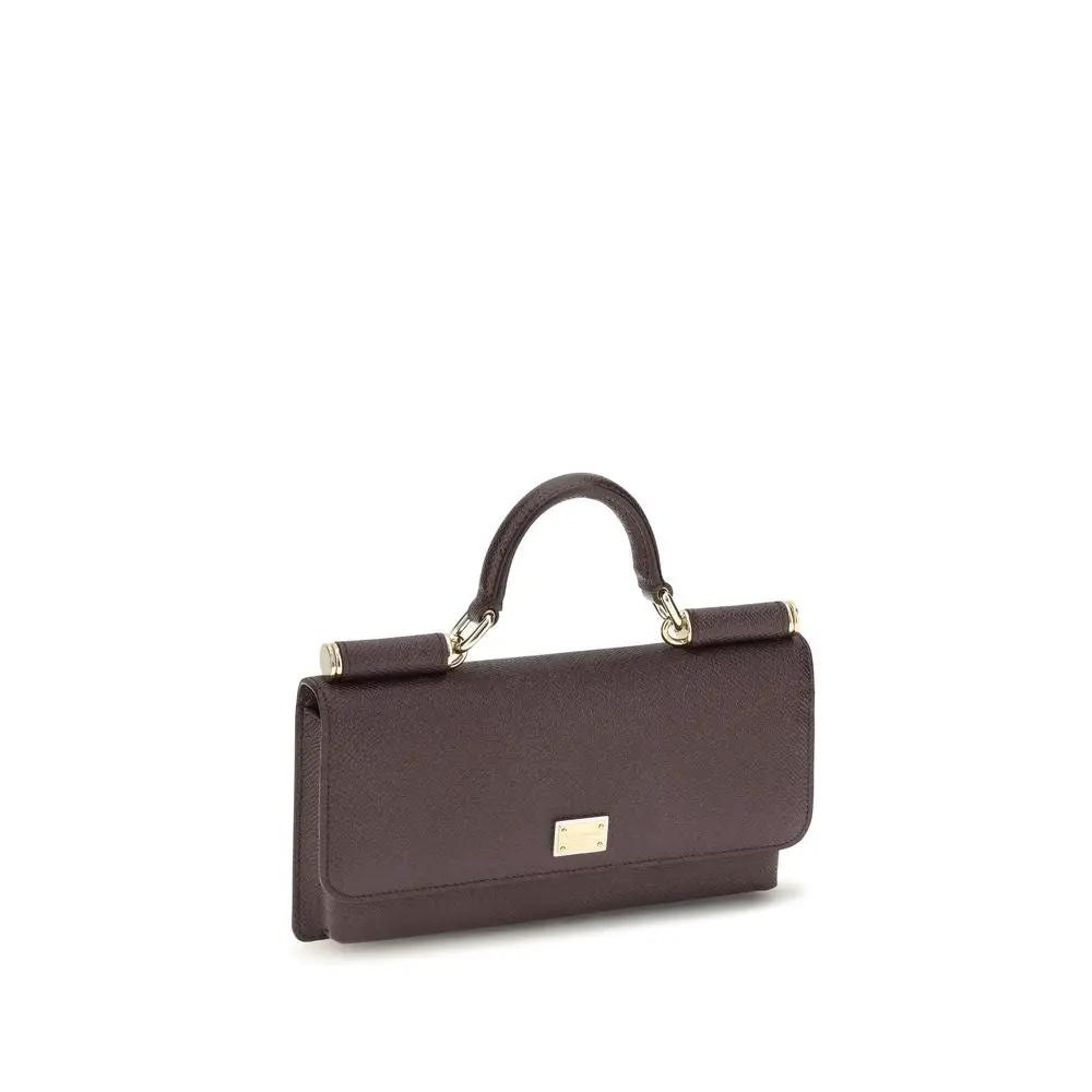 Dolce & Gabbana Sample Sale | Dolce & Gabbana Brown Calf Leather Bos Taurus Shoulder Bag - | Designer outlet
