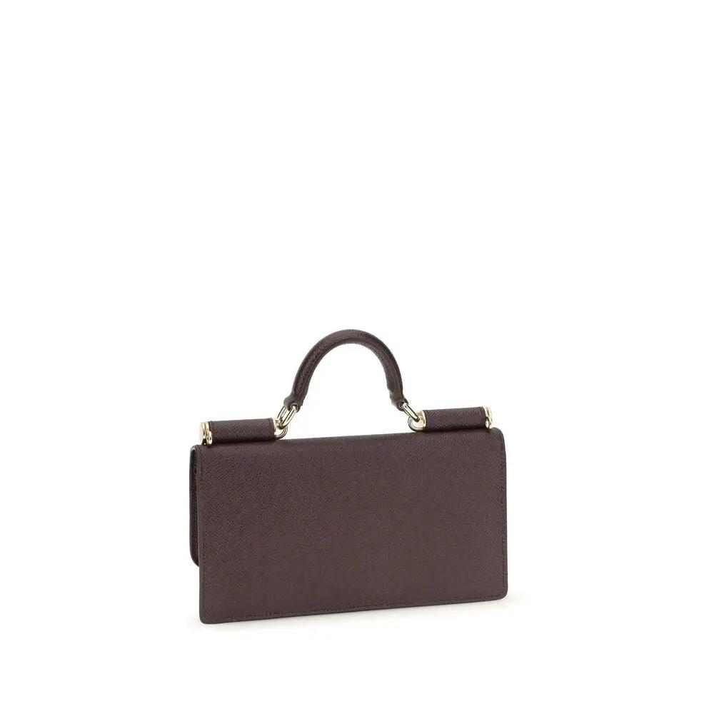 Dolce &amp; Gabbana Brown Calf Leather Bos Taurus Shoulder Bag