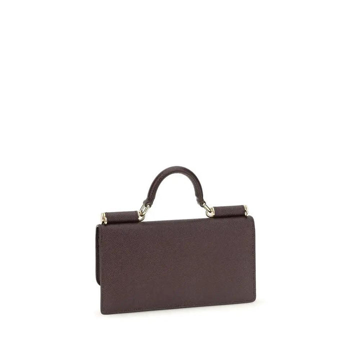 Dolce &amp; Gabbana Brown Calf Leather Bos Taurus Shoulder Bag