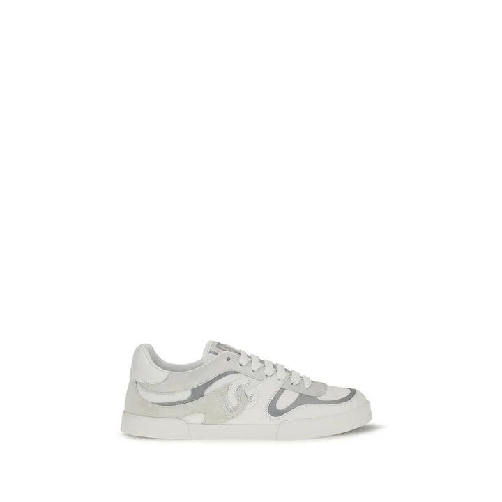 Dolce &amp; Gabbana White Calf Leather Bos Taurus Low Top Sneakers