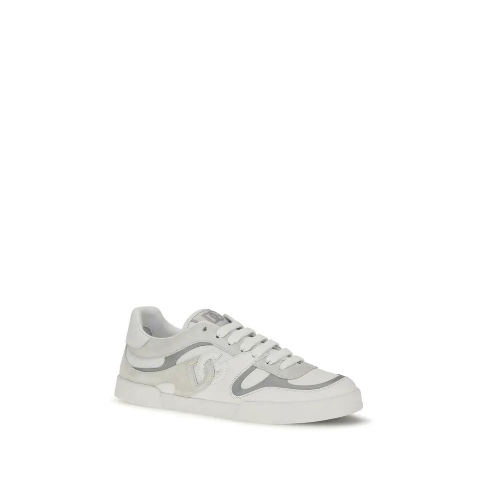 Dolce & Gabbana Sample Sale | Dolce & Gabbana White Calf Leather Bos Taurus Low Top Sneakers - | Designer outlet