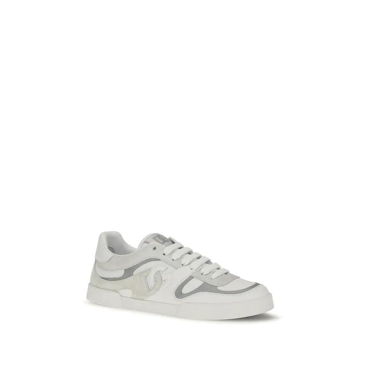 Dolce &amp; Gabbana White Calf Leather Bos Taurus Low Top Sneakers