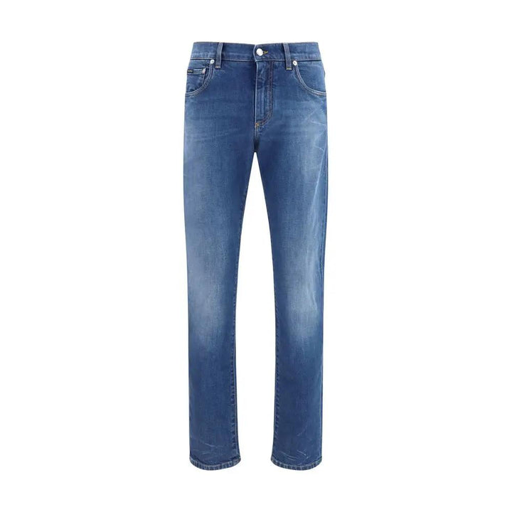 Dolce &amp; Gabbana Blue Cotton Slim Fit Jeans