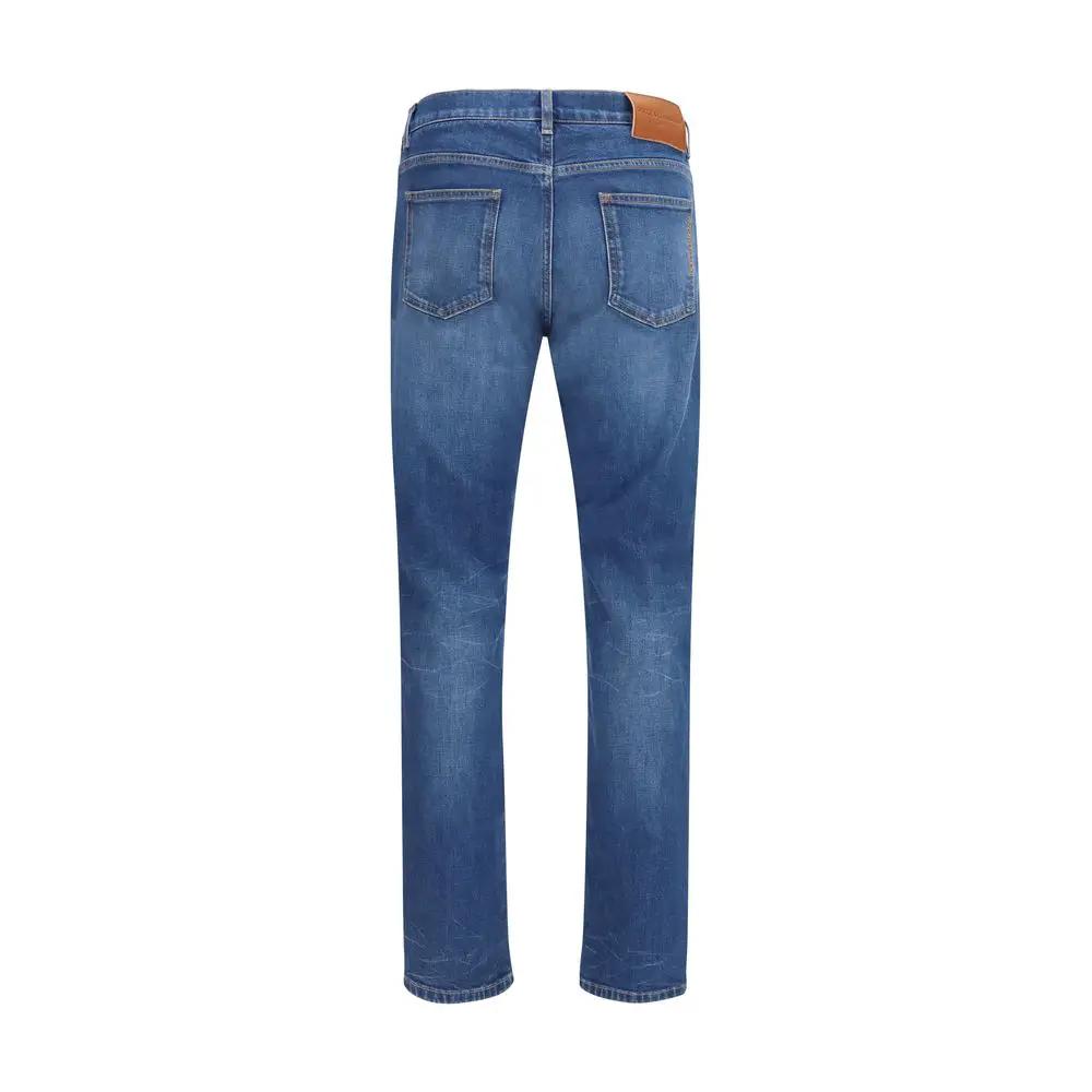 Dolce &amp; Gabbana Blue Cotton Slim Fit Jeans