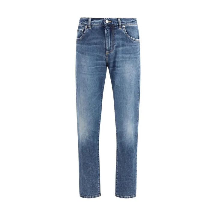 Dolce &amp; Gabbana Blue Cotton Straight-Leg Jeans