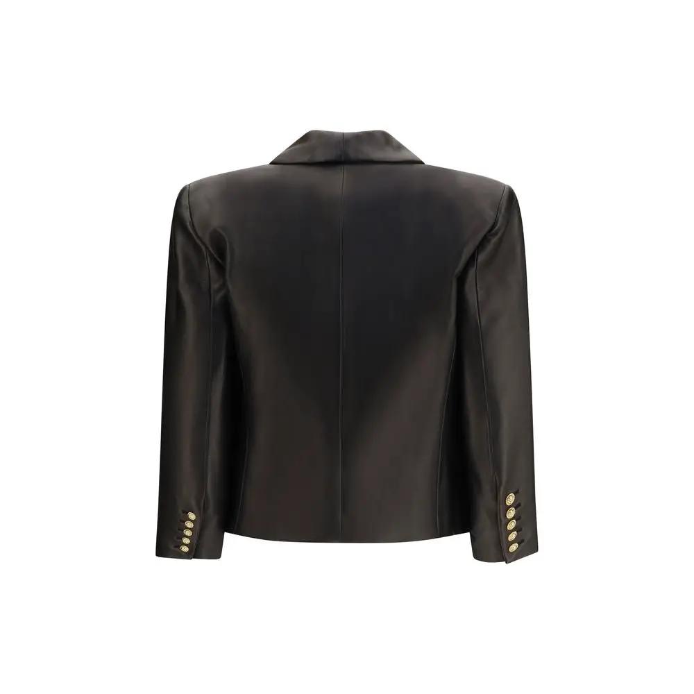 Balmain Sample Sale | Balmain Black Lamb Ovis Aries Aries Leather Jacket - | Designer outlet
