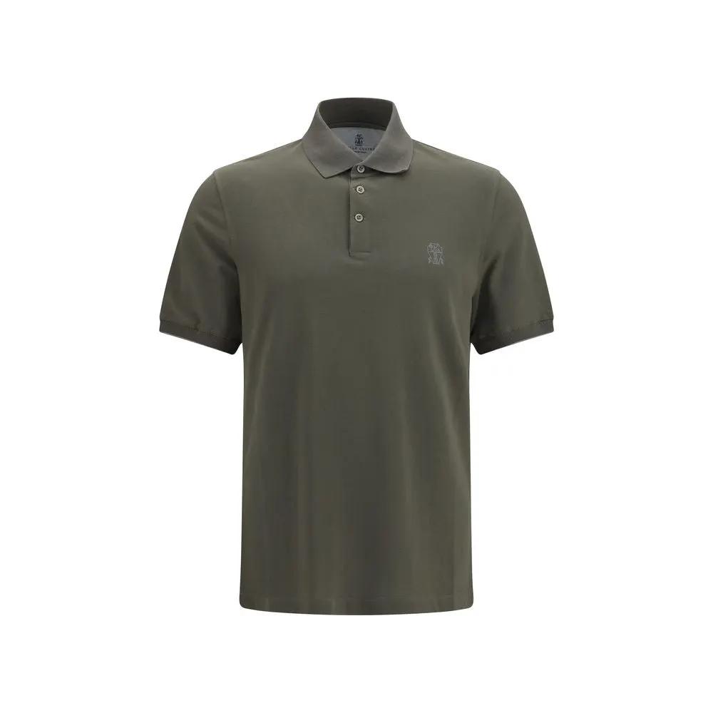 Brunello Cucinelli Bicolor Cotton Polo Shirt
