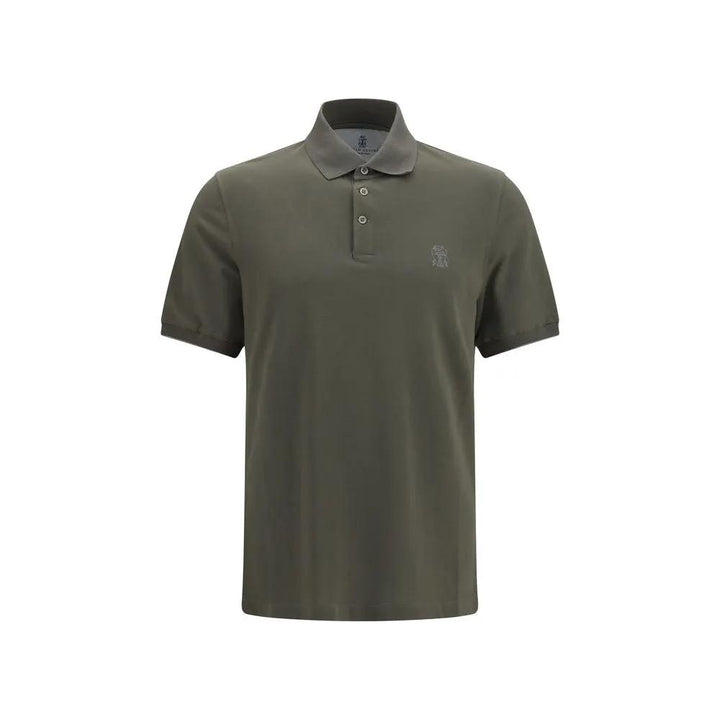 Brunello Cucinelli Bicolor Cotton Polo Shirt