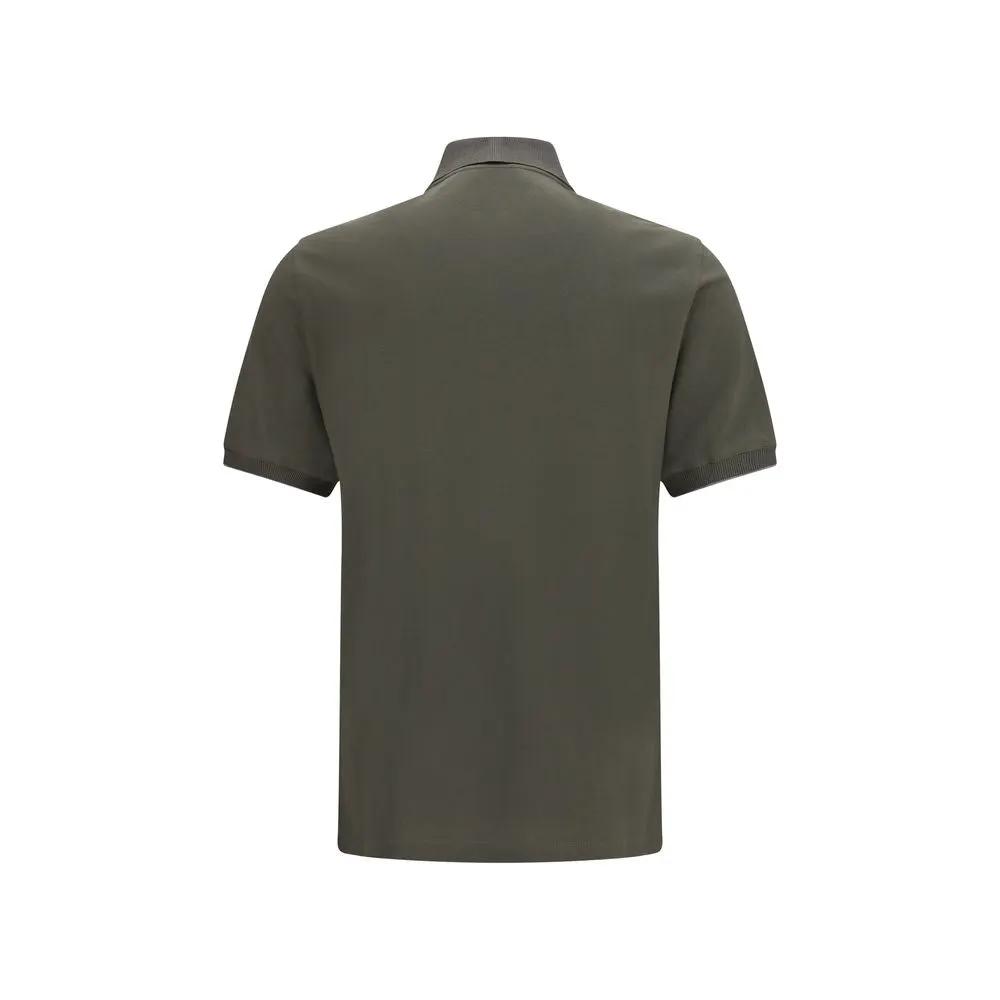 Brunello Cucinelli Bicolor Cotton Polo Shirt