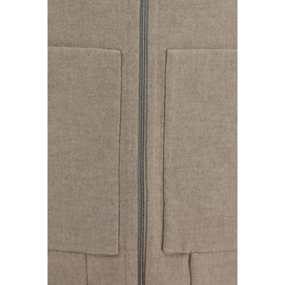 Brunello Cucinelli Beige Cashmere Full-Length Jacket