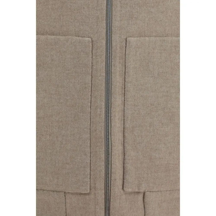 Brunello Cucinelli Beige Cashmere Full-Length Jacket