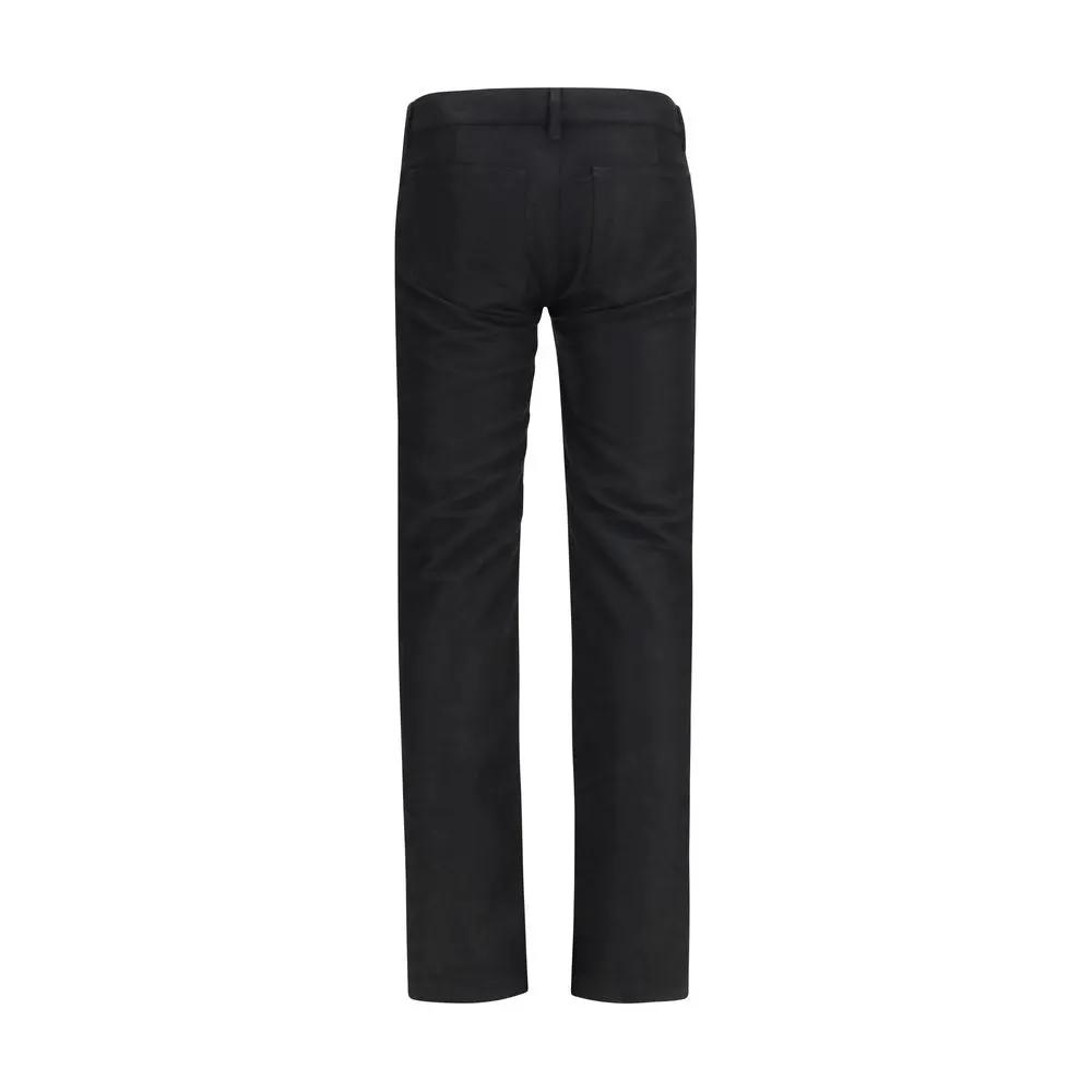 Rick Owens Black Wool Oves Aries Straight-Leg Jeans