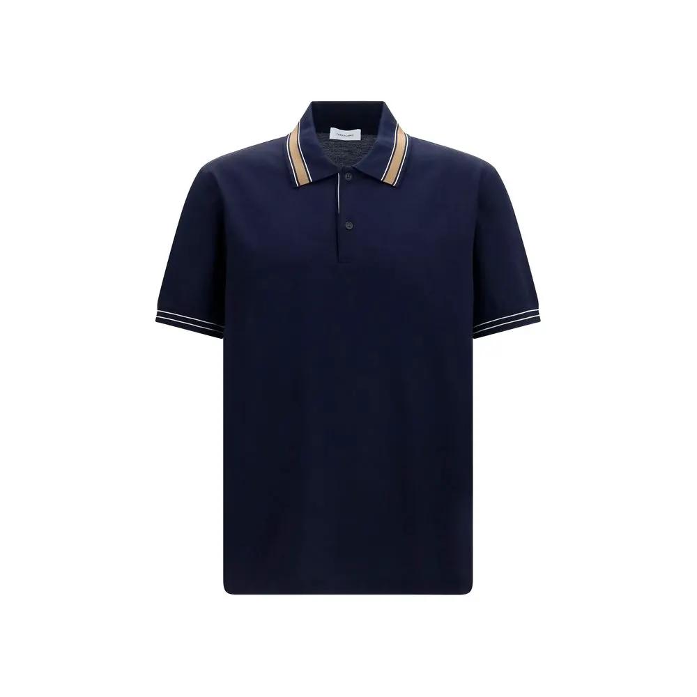Ferragamo Blue Cotton Polo Shirt