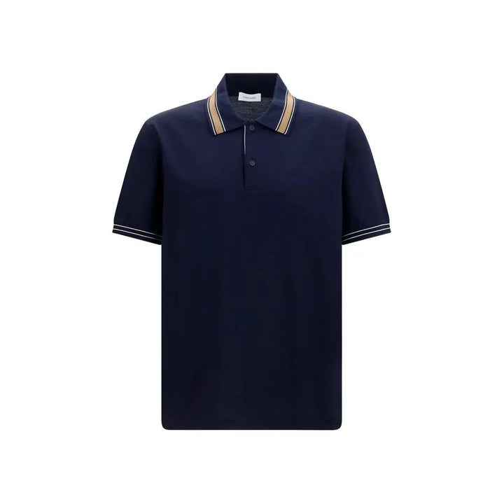 Ferragamo Blue Cotton Polo Shirt