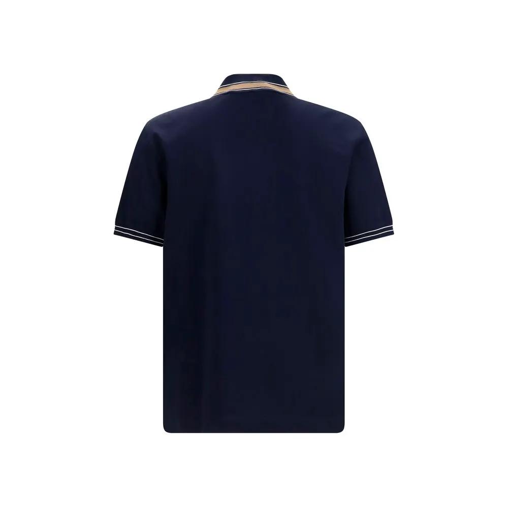 Ferragamo Blue Cotton Polo Shirt