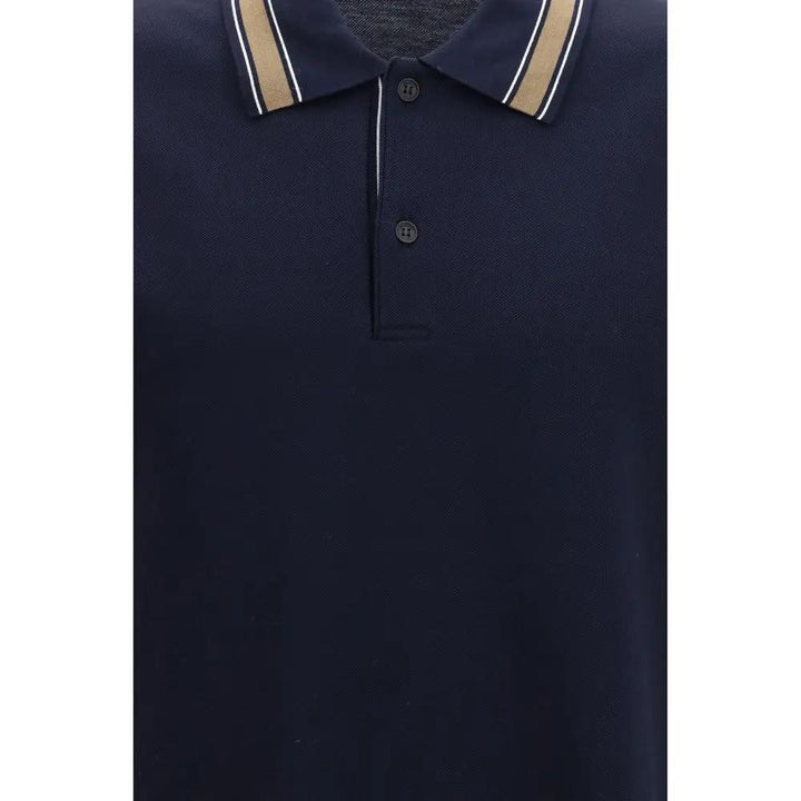 Ferragamo Blue Cotton Polo Shirt