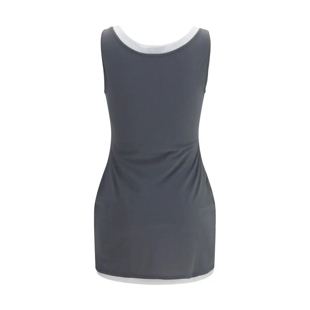 Miu Miu Gray Recycled Polyamide Casual Dress