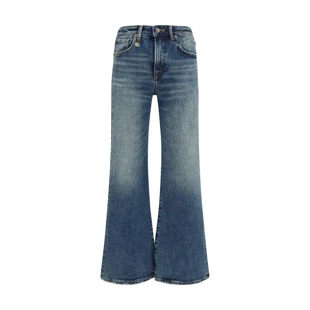 R13 Blue Cotton Flared Jeans