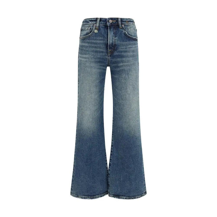 R13 Blue Cotton Flared Jeans