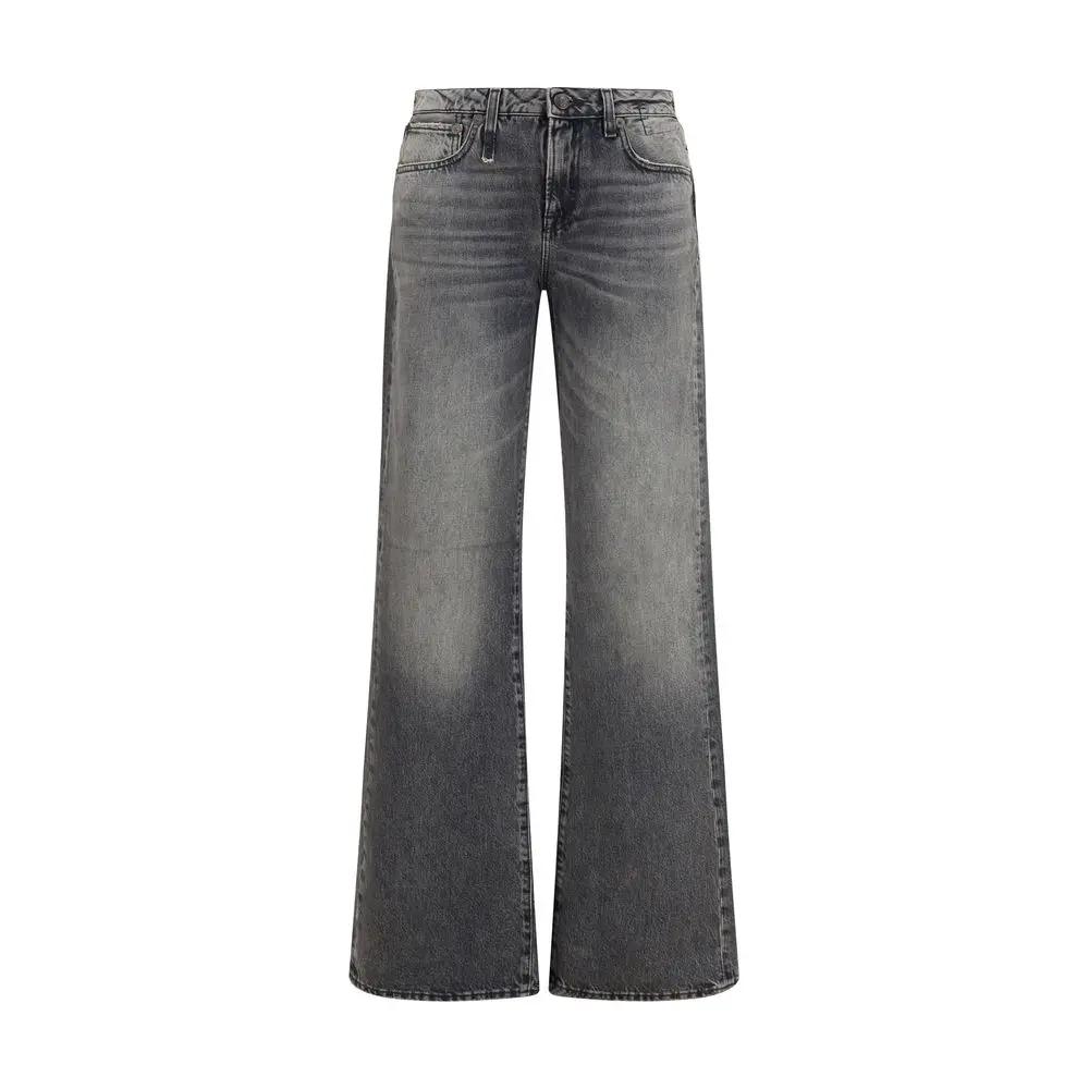 R13 Gray Cotton Straight-Leg Jeans