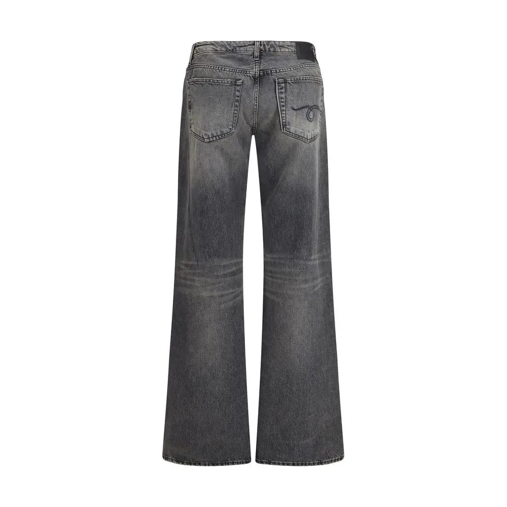 R13 Gray Cotton Straight-Leg Jeans