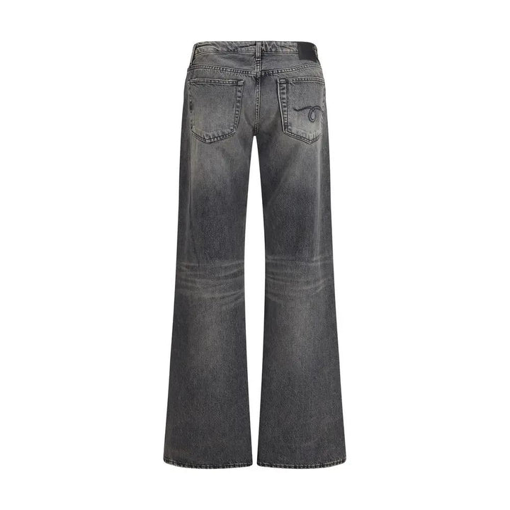 R13 Gray Cotton Straight-Leg Jeans
