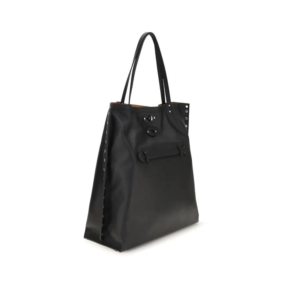 Zanellato Black Calf Leather Bos Taurus Shoulder Bag