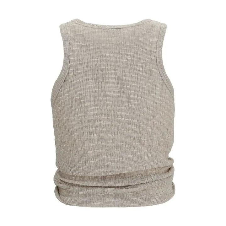 Magda Butrym Sample Sale | Magda Butrym Beige Lyocell Sleeveles T-Shirt - | Designer outlet