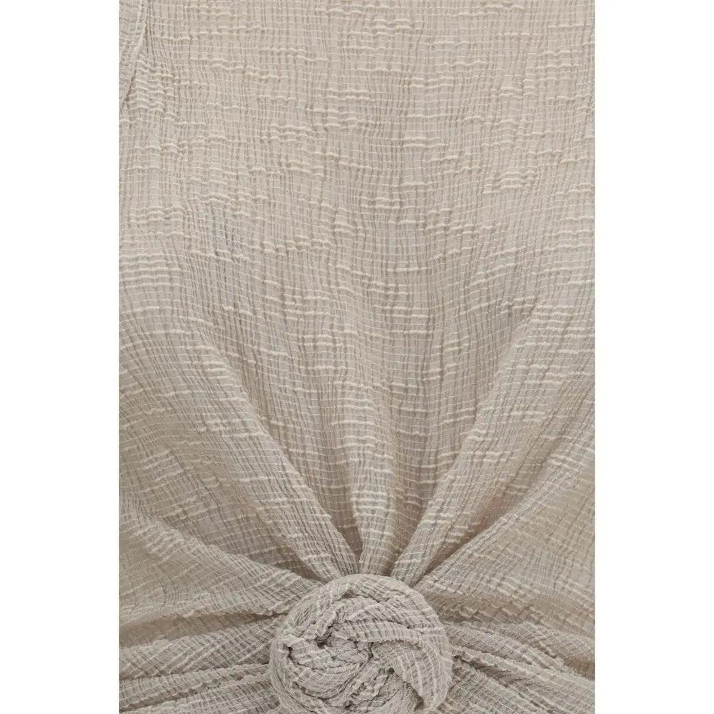 Magda Butrym Sample Sale | Magda Butrym Beige Lyocell Sleeveles T-Shirt - | Designer outlet
