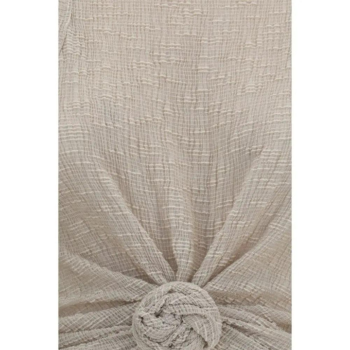 Magda Butrym Sample Sale | Magda Butrym Beige Lyocell Sleeveles T-Shirt - | Designer outlet