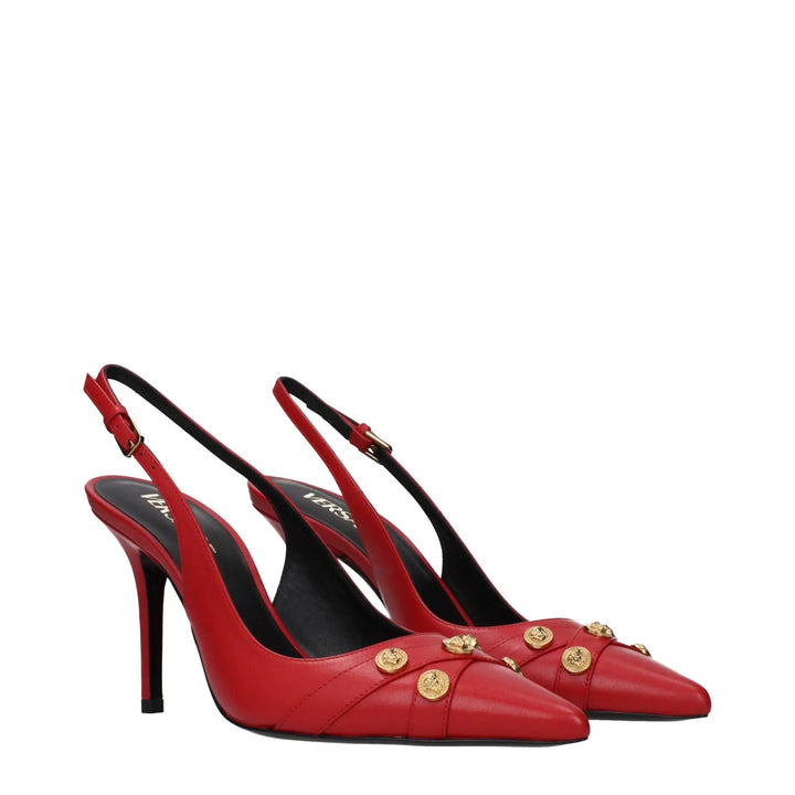 Versace Sample Sale | Versace Red Leather High Heel Pumps - | Designer outlet