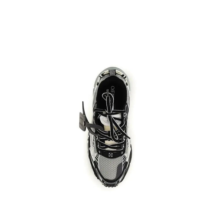 Off-White Gray Polyester Athletic Sneakers