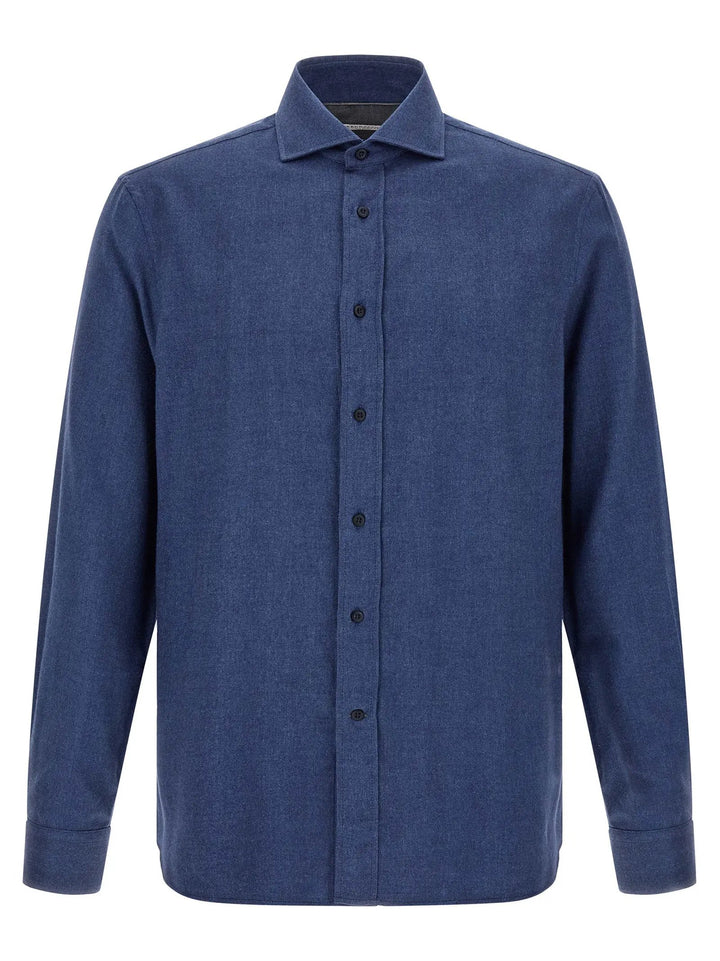 Brunello Cucinelli Blue Cotton Blouse