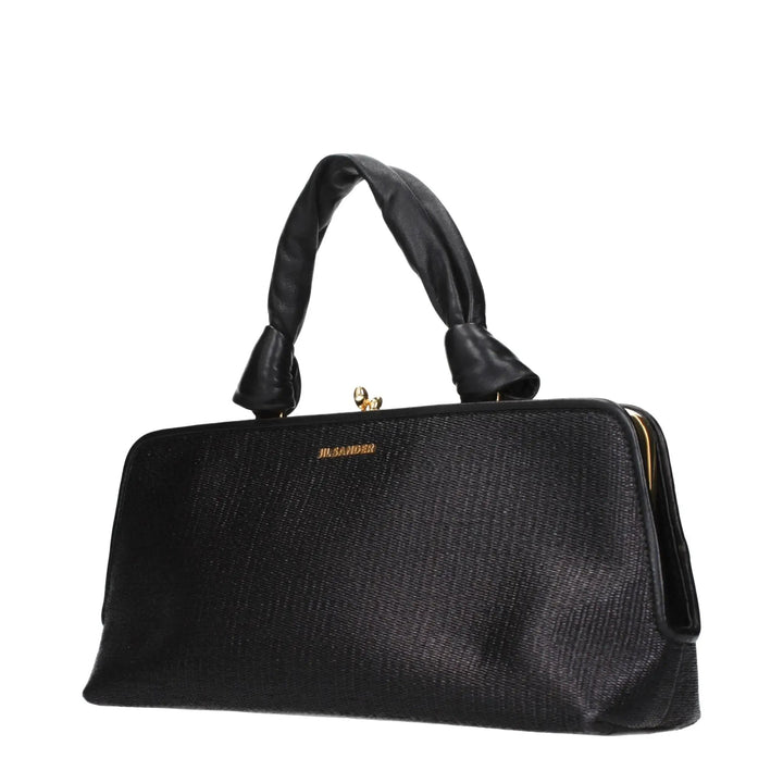 Jil Sander Black Raffia Handbag