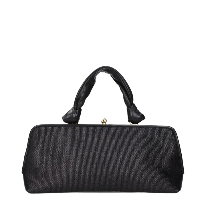 Jil Sander Black Raffia Handbag